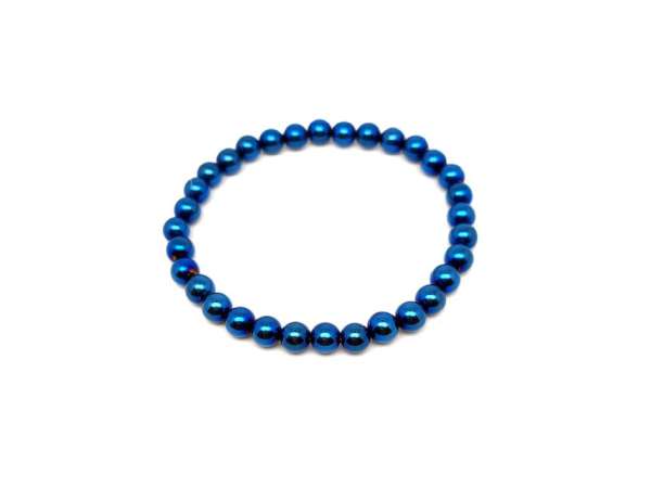 Achát electroplated kék golyó kari 6-7mm