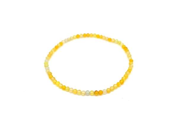 Achát sárga fazettált golyó karkötő 3-3,5mm