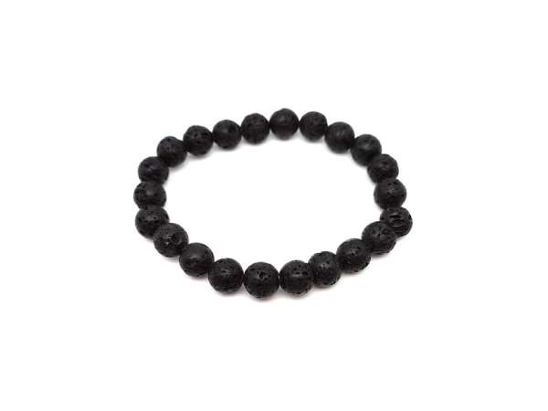 Bazalt hólyagos golyó karkötő 8-9mm