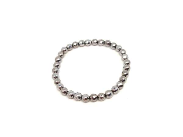 Achát hatsz faz aura ezüst golyó karkötő 6-7mm