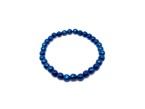 Achát hatsz faz aura kék golyó karkötő 6-7mm