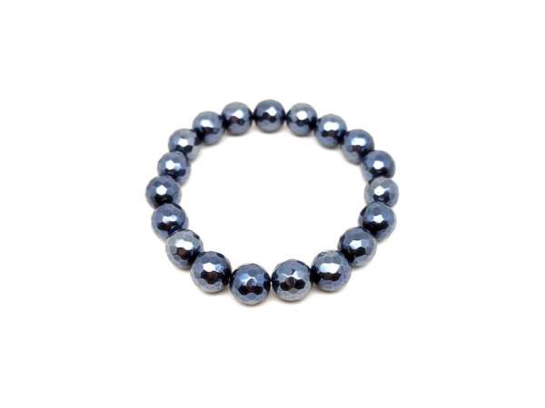 Achát hatsz faz aura szürkék golyó karkötő 10mm