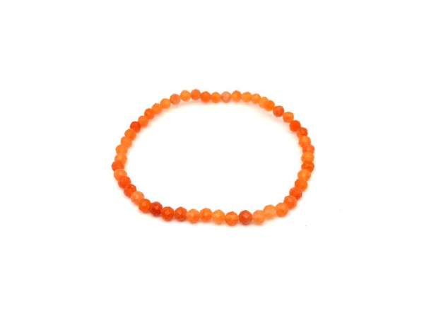 Aventurin barack fazettált golyó karkötő 4mm