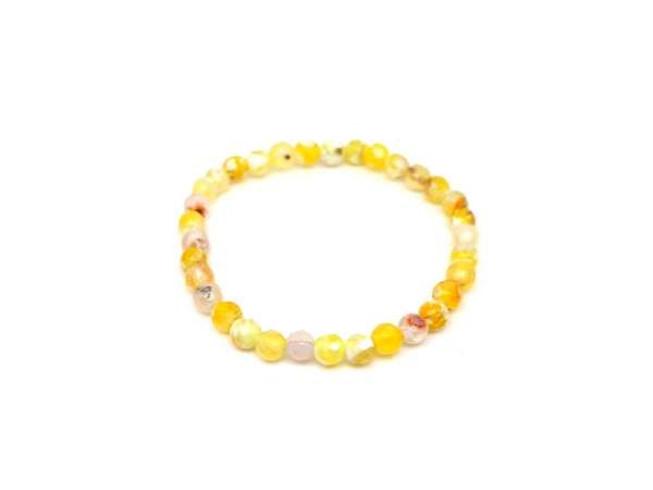 Achát tűz faz szin citromsárga golyó kari 6mm