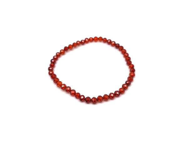 Cirkon fazettált barna golyó karkötő 4mm