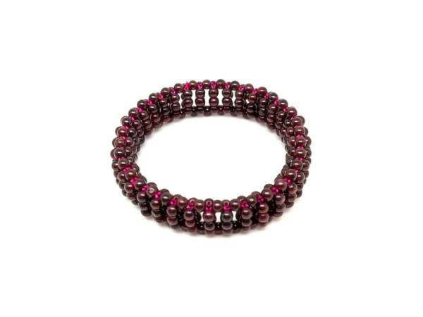 Gránát több soros golyó karkötő 3,5-4mm