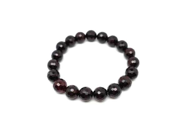 Gránát fazettált golyó karkötő 9-10mm