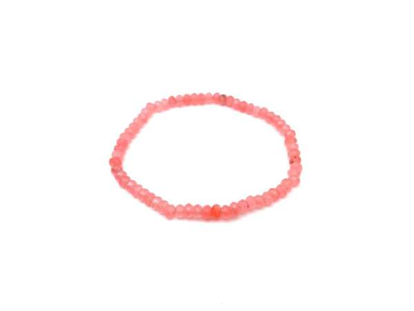 Achát faz szin rózsaszín korong kari 4x3mm