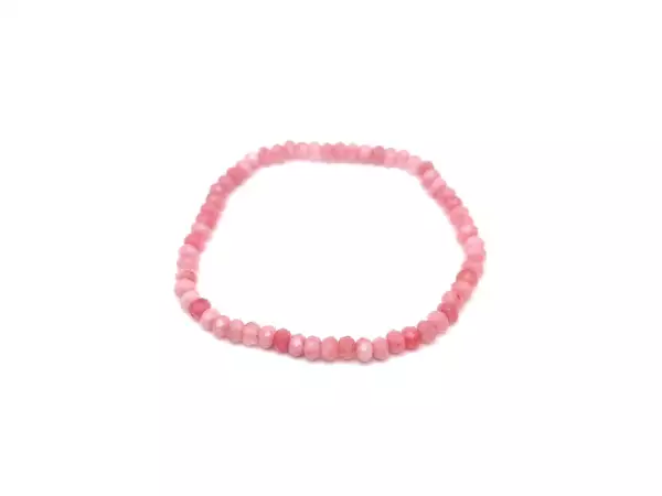 Achát faz szin vil rózsaszín korong kari 4x3mm