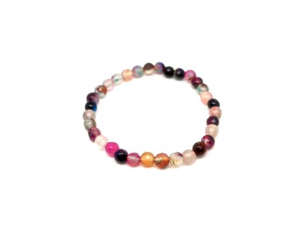 Achát tűz faz szin lila rózsa golyó kari 6mm