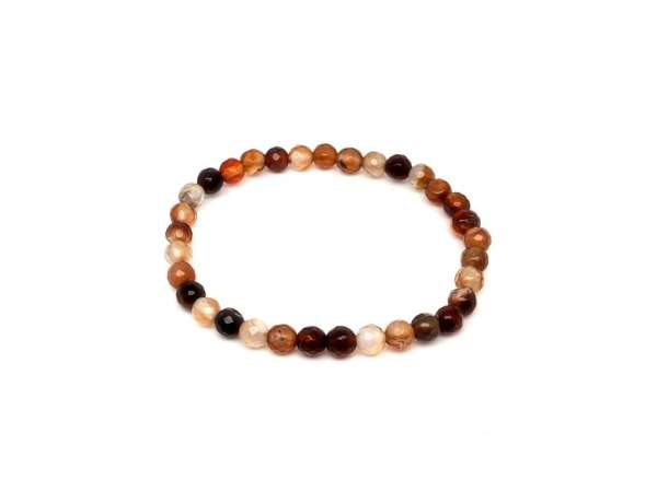 Achát fazettált szinezett barna golyó kari 6mm