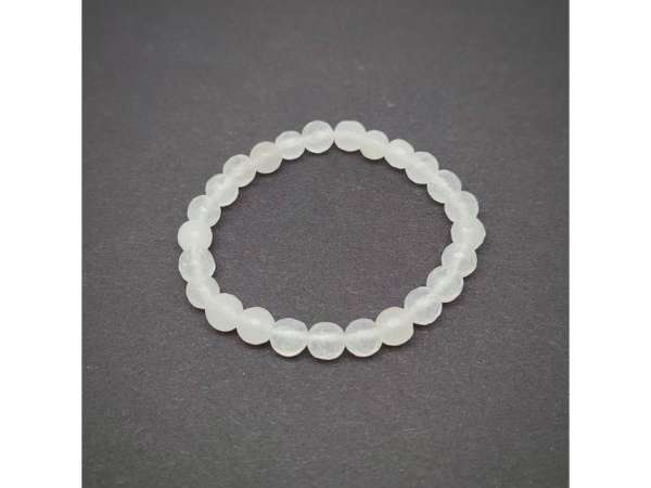 Achát faz szin fehér gyerek golyó karkötő 6mm