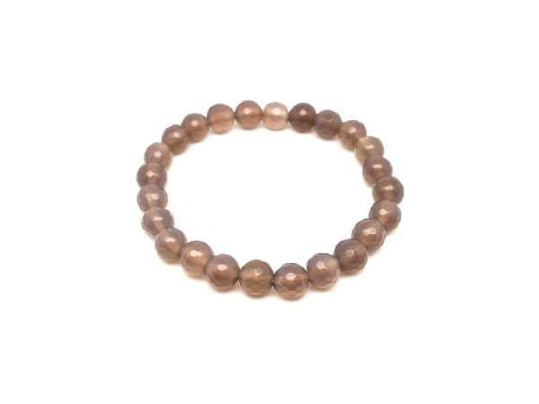 Achát fazettált szinezett szürke golyó kari 8mm