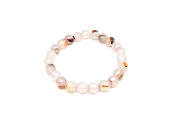 Achát fazettált zárványos golyó kari 8mm