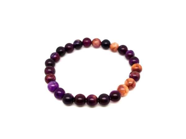 Achát szinezett gyerek karkötő lila golyó 6mm
