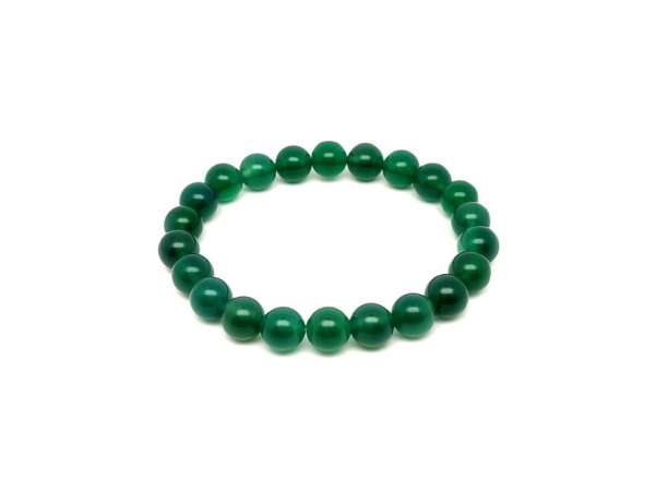 Achát golyó szin sötétzöld karkötő 8mm