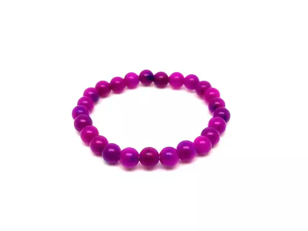 Jáde szinezett gyerek golyó karkötő pink 6mm