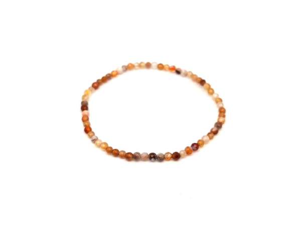 Achát tűz fazettált barna golyó kari 3-4mm