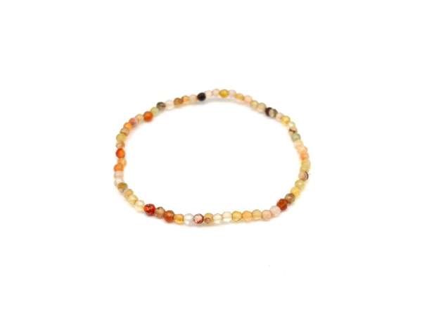 Achát fazettált drapp golyó kari 3-4mm