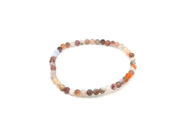 Achát botswana fazettált golyó karkötő 4-5mm