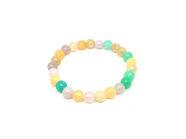 Jáde szin zöld sárga lila golyó gyerek karkötő 6mm