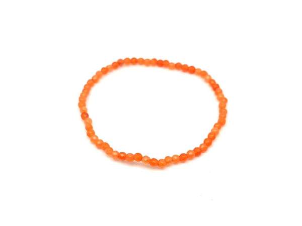 Achát fazettált szinezett narancs golyó kari 3-4mm