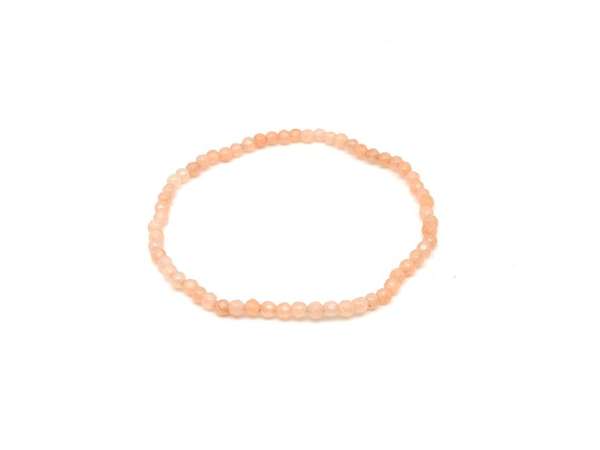 Achát fazettált szinezett krém golyó kari 3-4mm