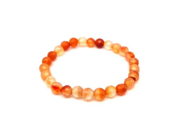 Karneol fazettált gyerek golyó karkötő világos 6mm