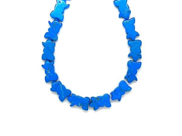 Howlit szinezett kék malac 10x16mm– ékszerkészítő alapanyag (füzér)