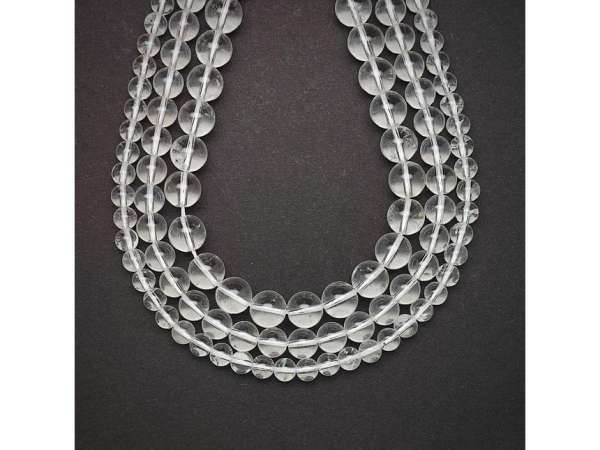 Hegyikristály golyó 6-7mm– ékszerkészítő alapanyag (füzér)