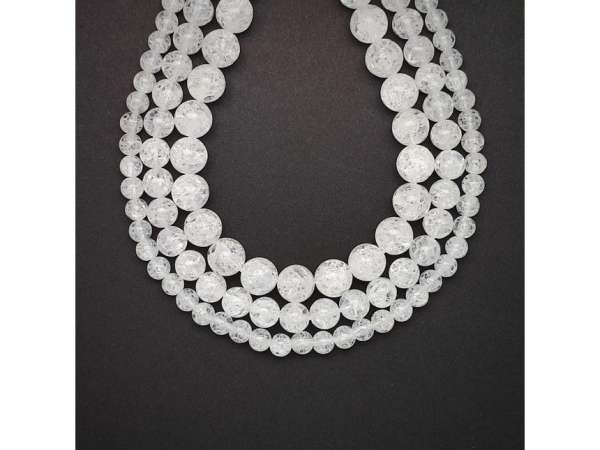 Hegyikristály roppantott golyó 6-7mm– ékszerkészítő alapanyag (füzér)