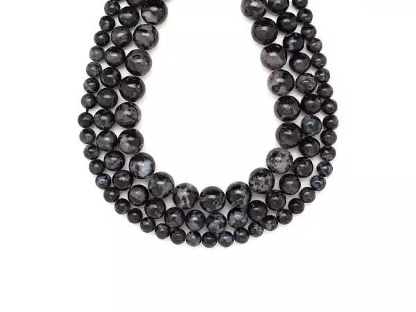 Indigo gabbro golyó 8-9mm– ékszerkészítő alapanyag (füzér)