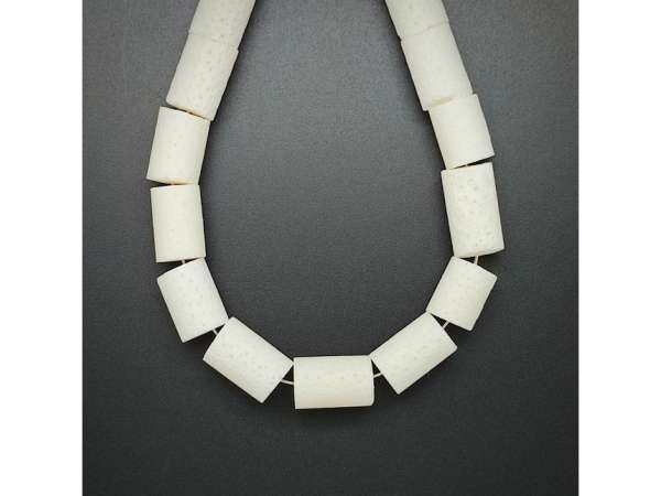 Korall natúr henger 11x16mm– ékszerkészítő alapanyag (füzér)