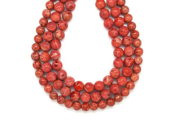 Korall sponge golyó 8-9mm– ékszerkészítő alapanyag (füzér)