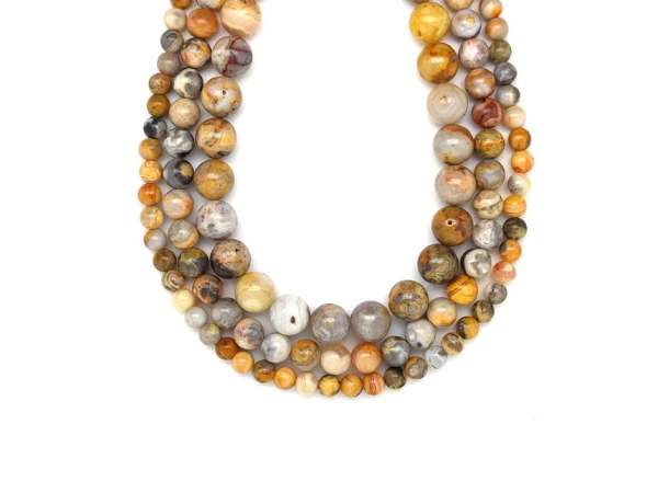 Achát csipke golyó 4-4,5mm– ékszerkészítő alapanyag (füzér)