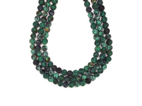 Achát crazy matt szinezett zöld golyó 6mm– ékszerkészítő alapanyag (füzér)