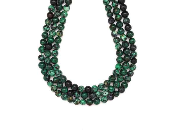 Achát crazy szinezett zöld golyó 6mm– ékszerkészítő alapanyag (füzér)