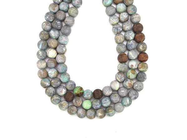 Achát crazy matt szinezett zöld golyó 10mm– ékszerkészítő alapanyag (füzér)