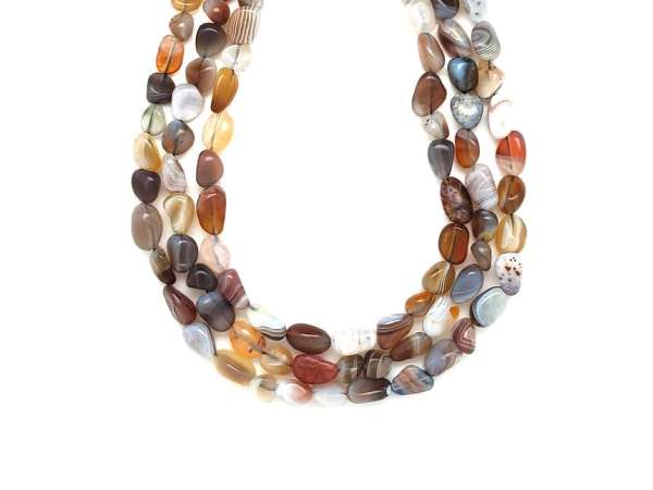 Achát botswana pebble 7-11mm– ékszerkészítő alapanyag (füzér)