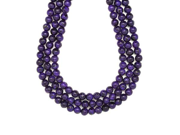 Achát crazy szinezett lila golyó 6-6,5mm– ékszerkészítő alapanyag (füzér)