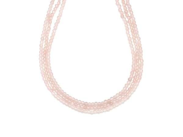 Rózsakvarc világos golyó 2-3mm– ékszerkészítő alapanyag (füzér)