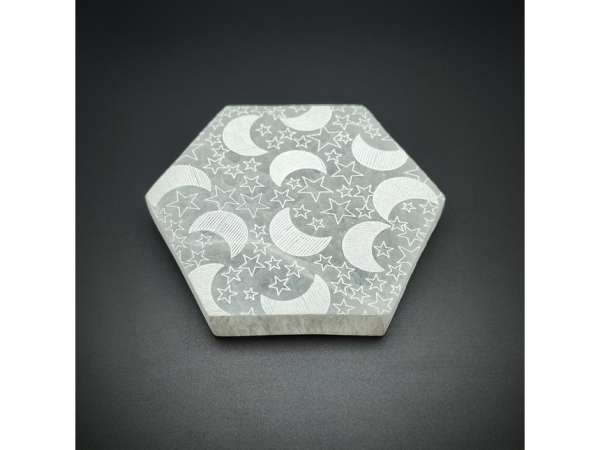Szelenit hatszög lap hold csillag 10cm