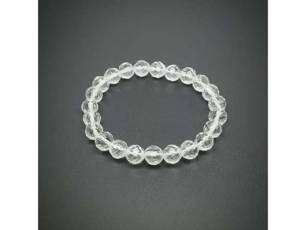 Hegyikristály fazettált golyó karkötő 7-8mm