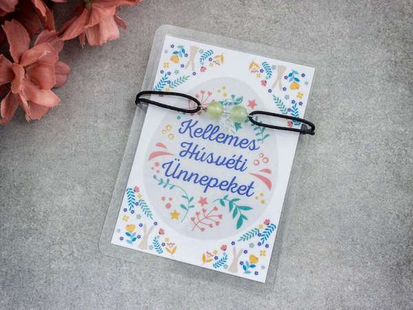 Kellemes Húsvéti jáde angyal karkötő