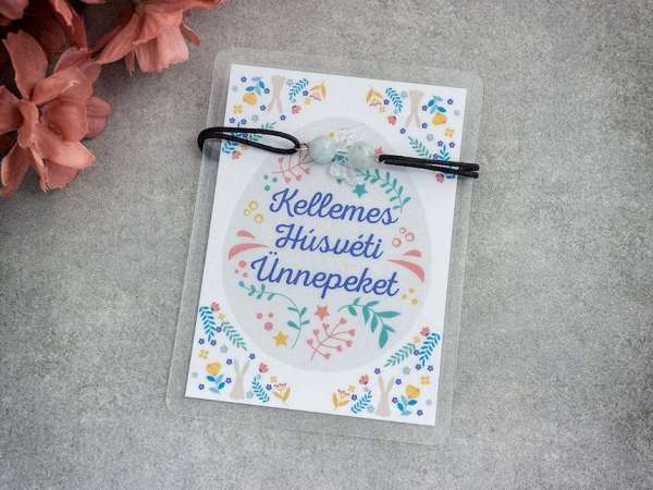 Kellemes Húsvéti akvamarin angyal karkötő