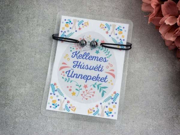 Kellemes Húsvéti hematit angyal karkötő