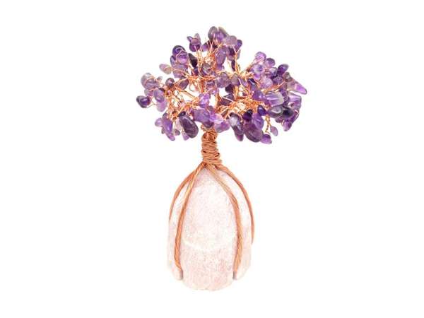 Ásványfa réz Ametiszt Rózsa kalcit 15cm