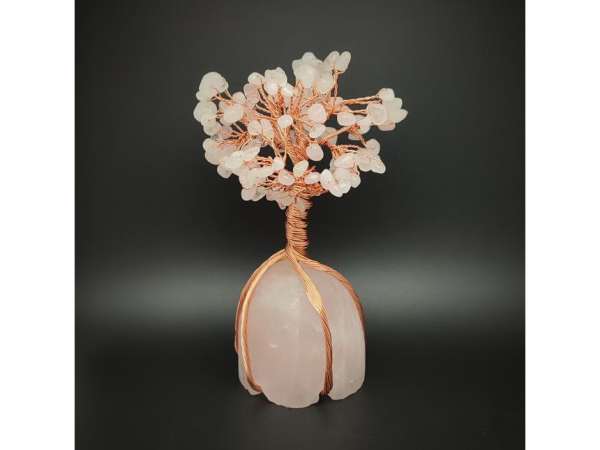 Ásványfa réz Rózsakvarc 15cm