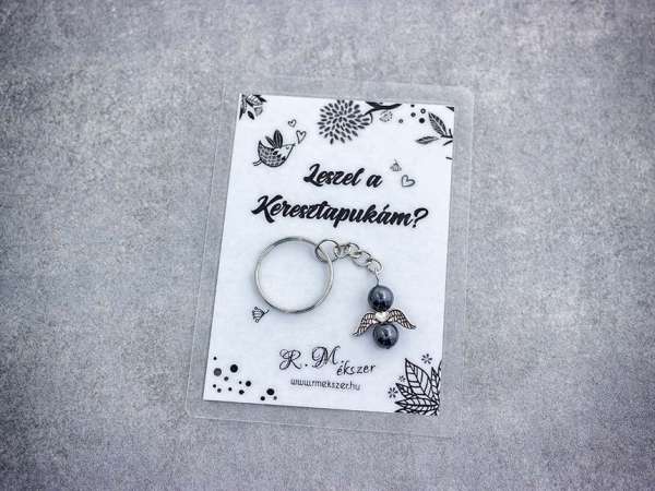 Leszel a Keresztapukám kulcstartó hematittal
