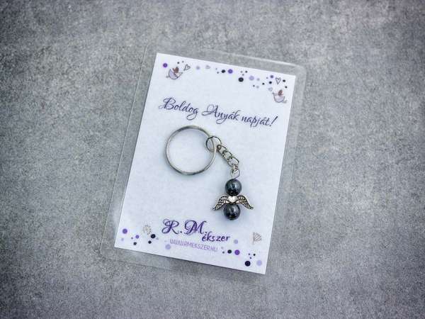 Boldog Anyák napját kulcstartó hematittal